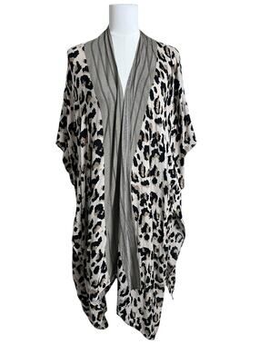 MODENA Kimono Blouse Womens One Size Leopard Animal Print Open Cardigan Boho